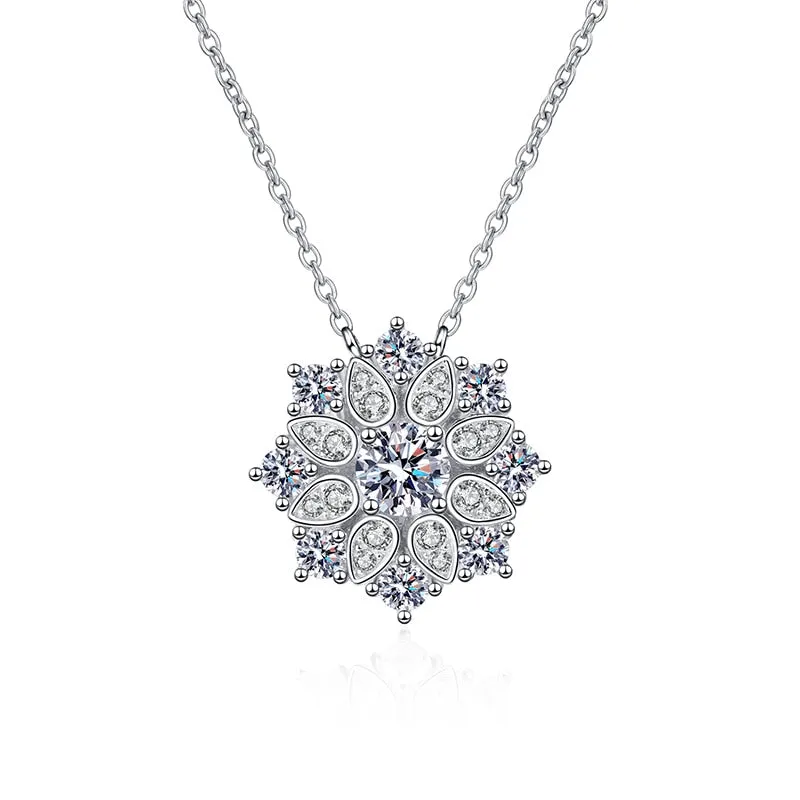 0.5CT VVS1 Brilliant Moissanite Diamond Sunflower Necklace