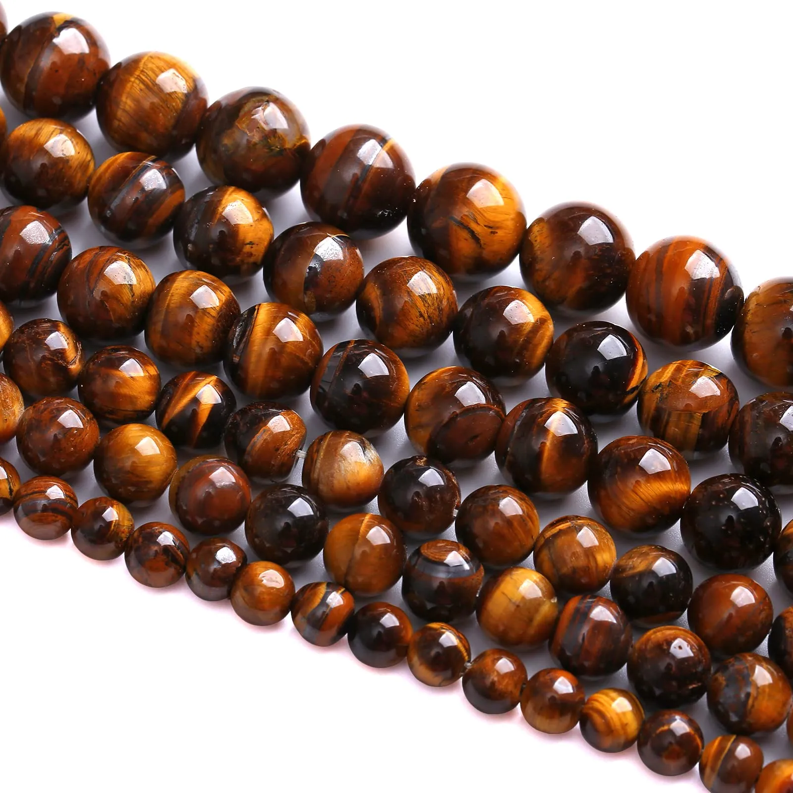 10MM 36PCS Natural Stone Yellow Tiger Eye Stone with Iron Mine Beads for Jewelry Making DIY Bracelet Energy Crystal Healing Power Iron Yellow Tiger Eye 10mm