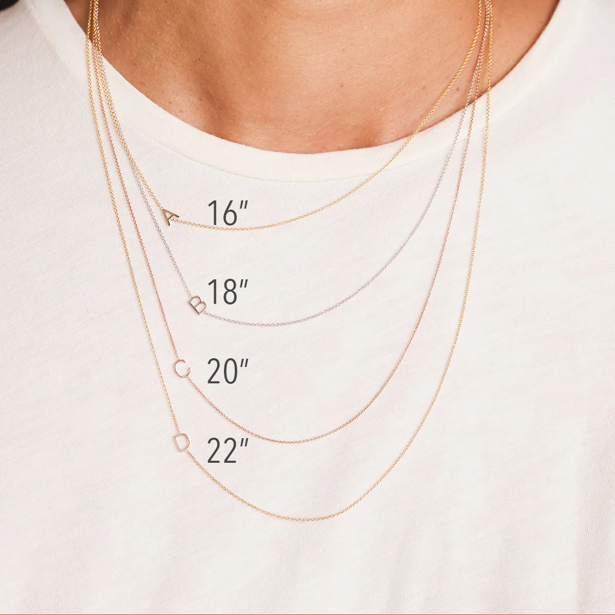 14K GOLD ASYMMETRICAL CHARM NECKLACE - Star of David