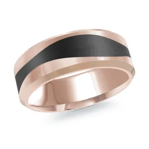 14K Rose Gold Ring from the Noir Collection by Malo - MRDA-156-8P