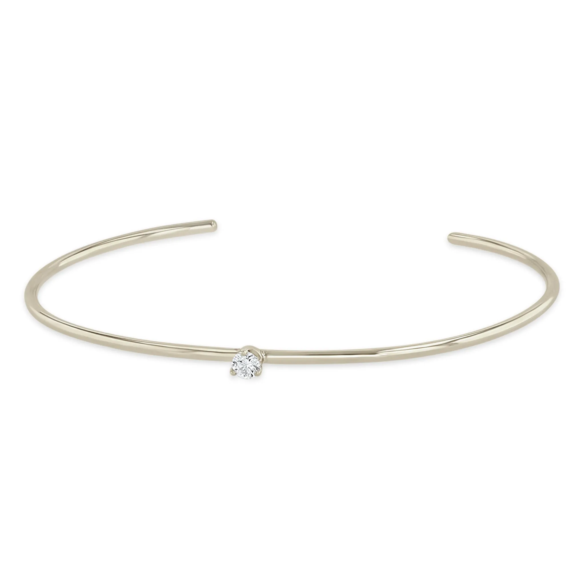 14k Single Prong Diamond Cuff
