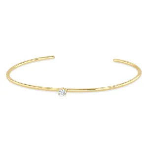 14k Single Prong Diamond Cuff