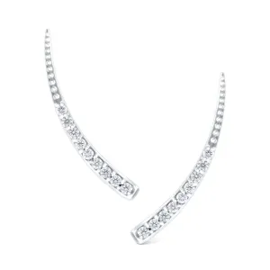 14k White Gold Diamond Ear Climbers