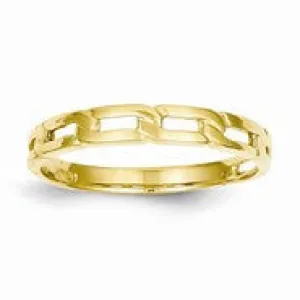 14k Yellow Gold Five Chain Link Band Ring