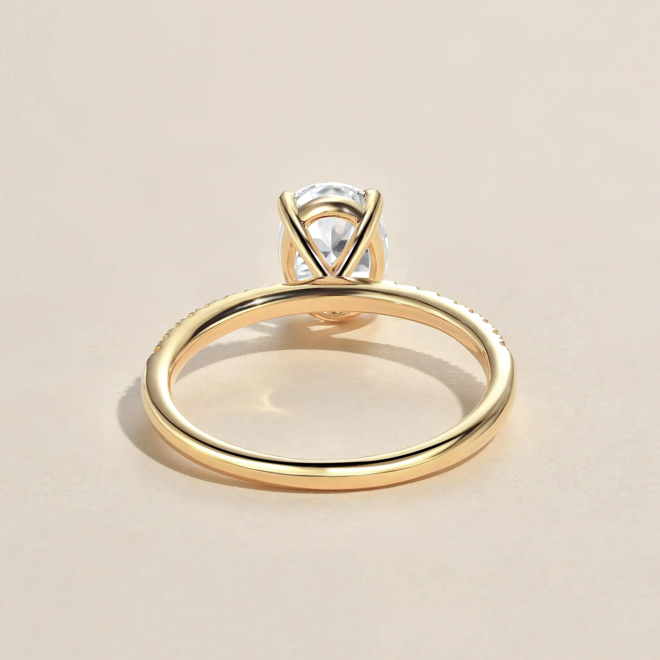 1.5ct Moissanite Pave Classic Solitaire Ring