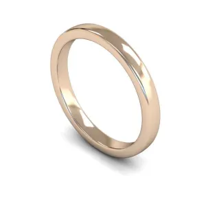 18ct Rose Gold Medium Weight Edged Slight Court 2.5mm Wedding Ring