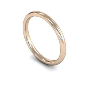18ct Rose Gold Mediumweight Traditional Court/Flat Edge 2mm Wedding Ring
