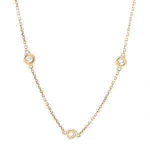 18K Rose Gold Diamond By The Yard Necklace
