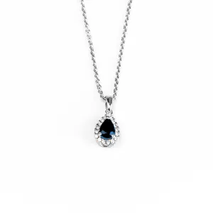 18K White Gold 0.56ct Sapphire and Diamond Pendant - 20690601