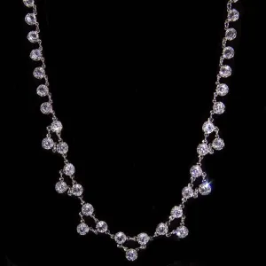 1928 Jewelry Brilliant Vintage Austrian Crystal Collar Necklace 15"