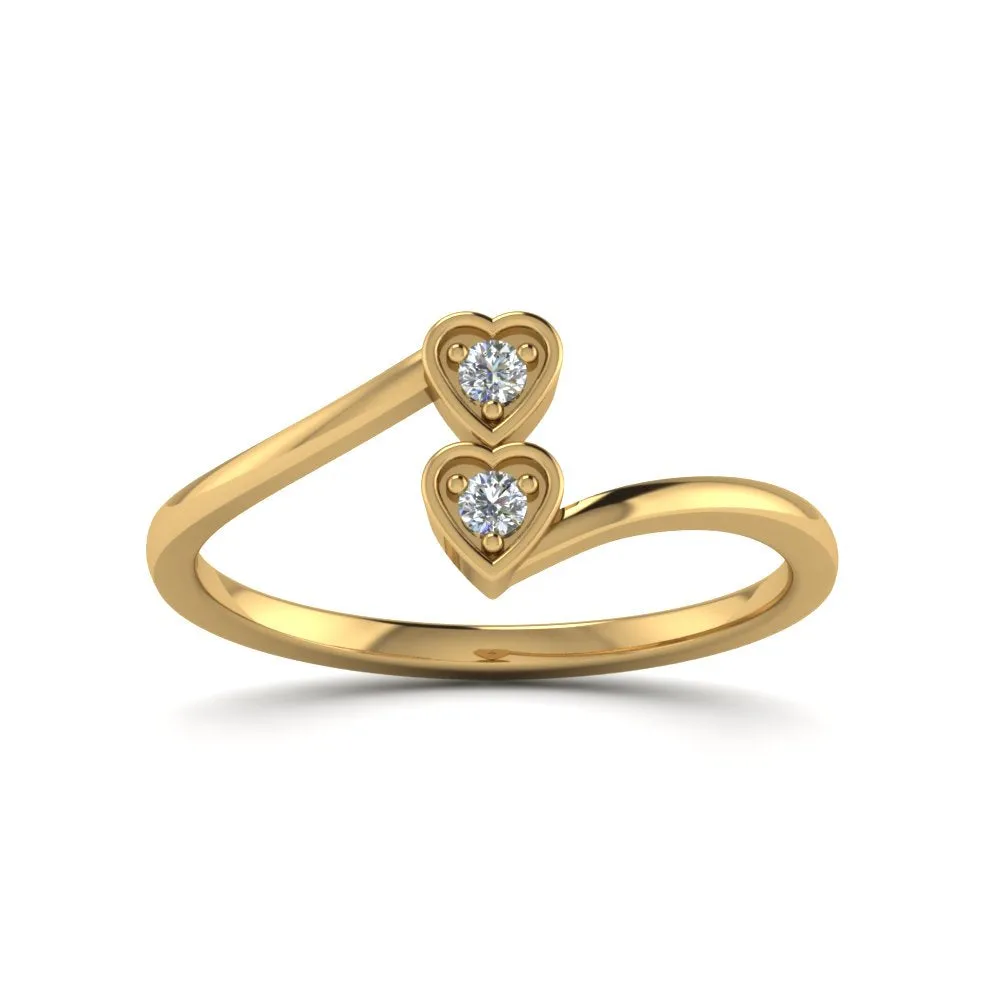 2 Stone Crossover Lab Diamond Promise Ring