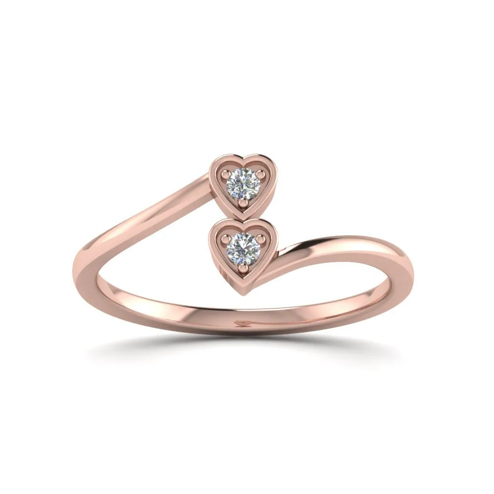 2 Stone Crossover Lab Diamond Promise Ring