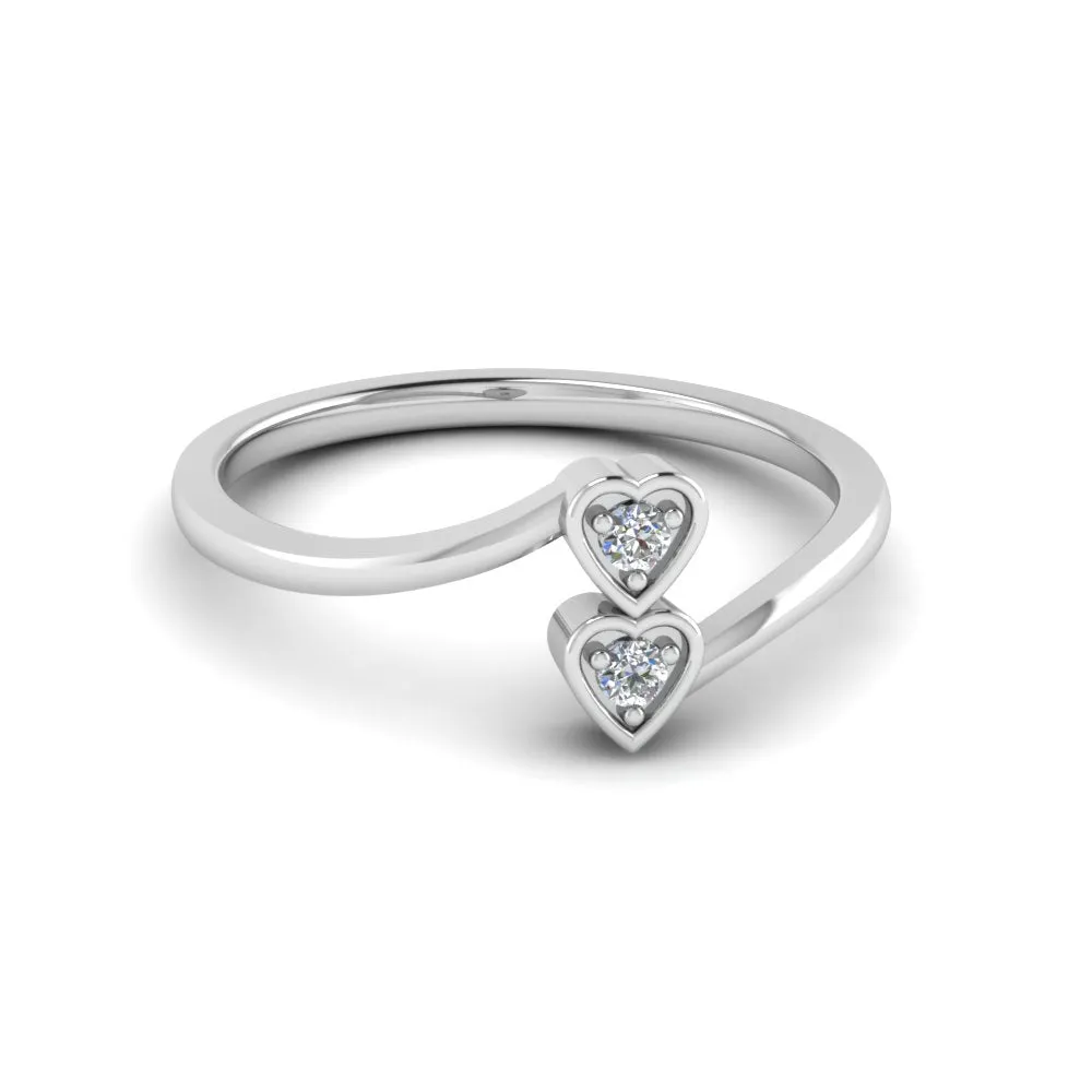 2 Stone Crossover Lab Diamond Promise Ring