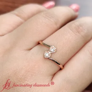 2 Stone Crossover Lab Diamond Promise Ring