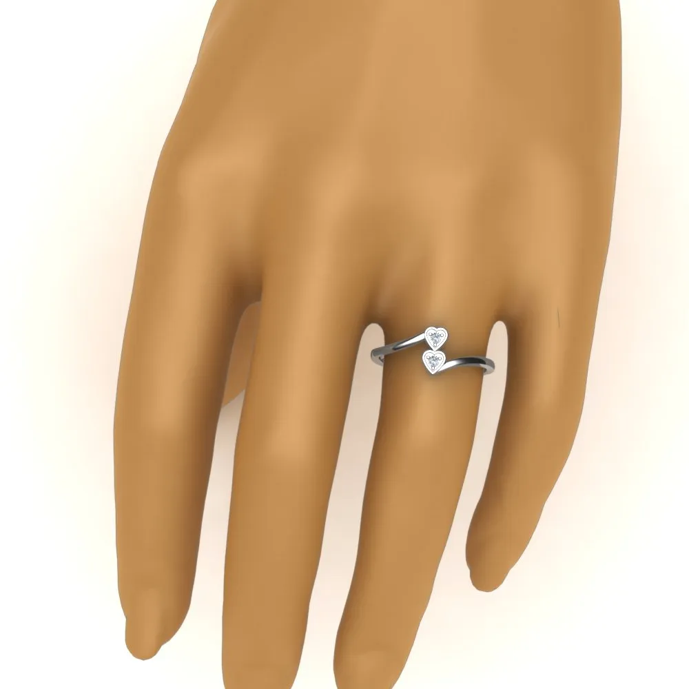 2 Stone Crossover Lab Diamond Promise Ring