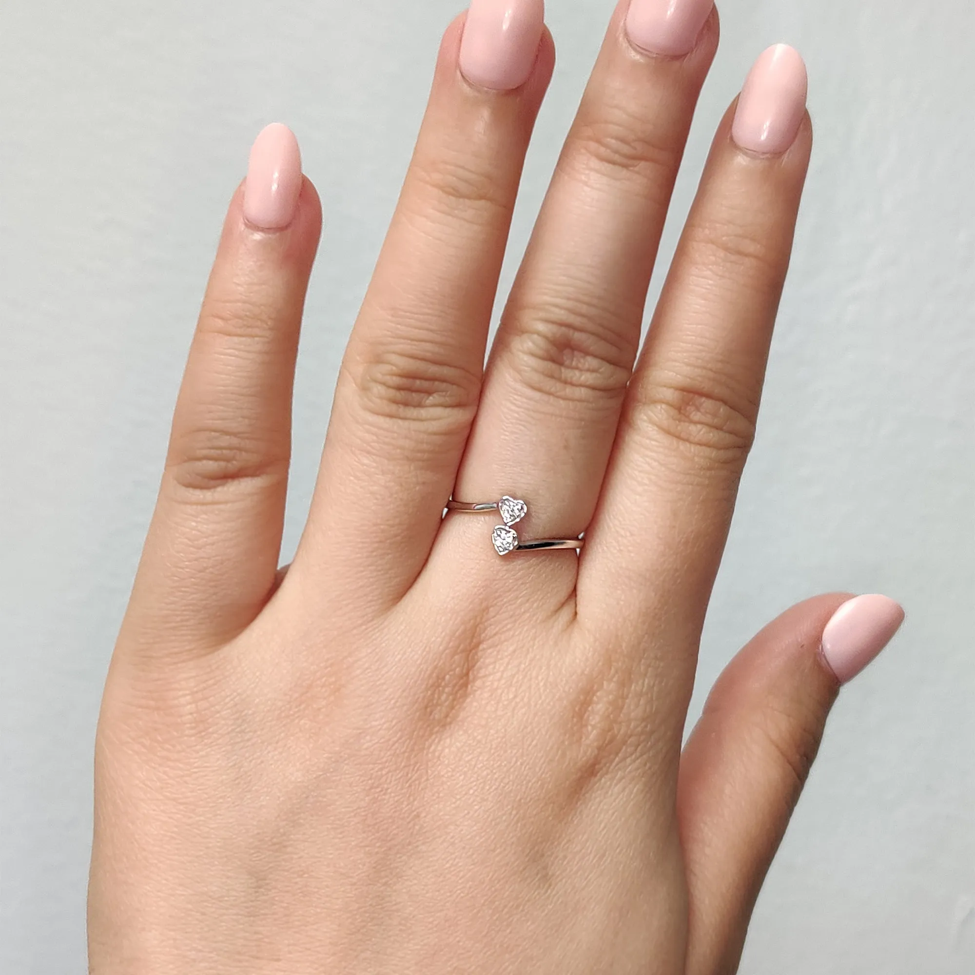 2 Stone Crossover Lab Diamond Promise Ring