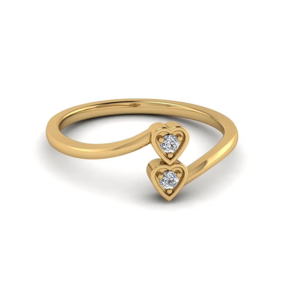 2 Stone Crossover Lab Diamond Promise Ring