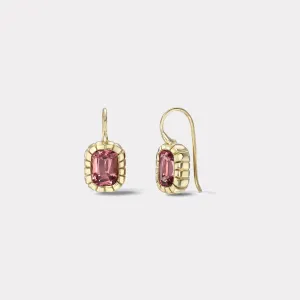 3.76ct Cushion Garnet Heirloom Bezel Earrings