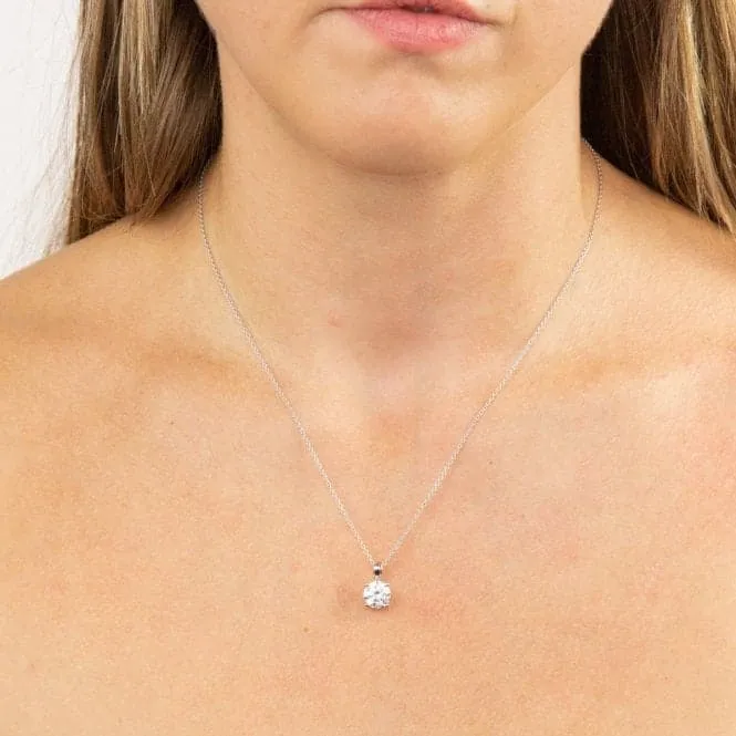 4 Claw Cubic Zirconia Solitaire 2ct Pendant P4920