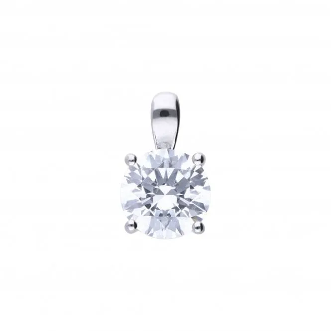4 Claw Cubic Zirconia Solitaire 2ct Pendant P4920