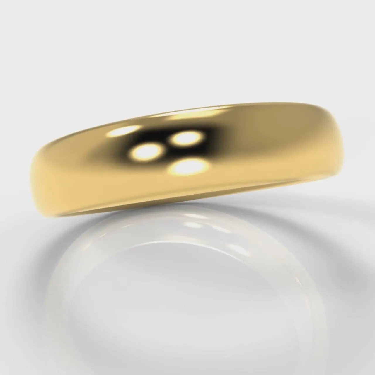 5mm Court Shaped Comfort Fit Wedding Ring - Yellow Gold