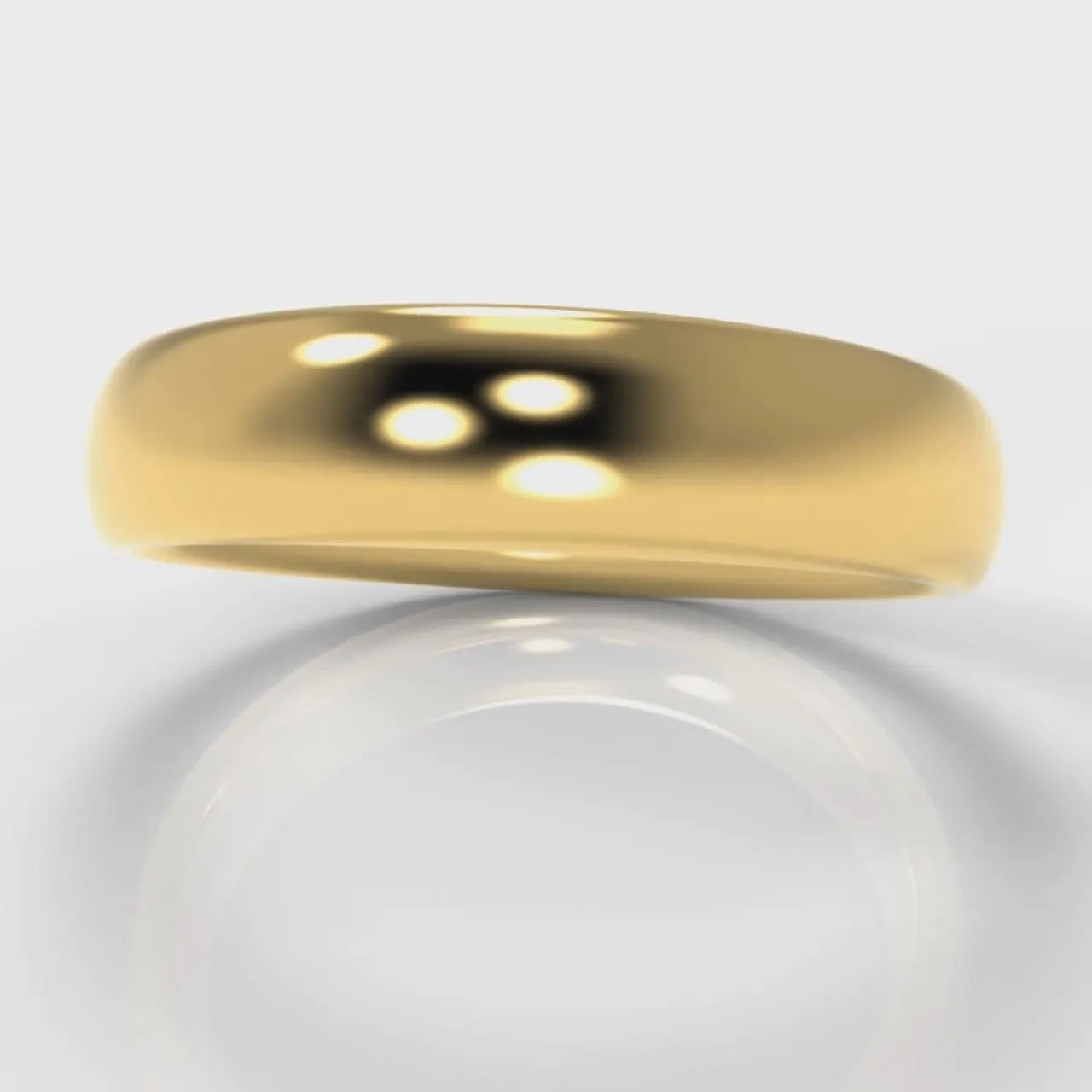 5mm Court Shaped Comfort Fit Wedding Ring - Yellow Gold