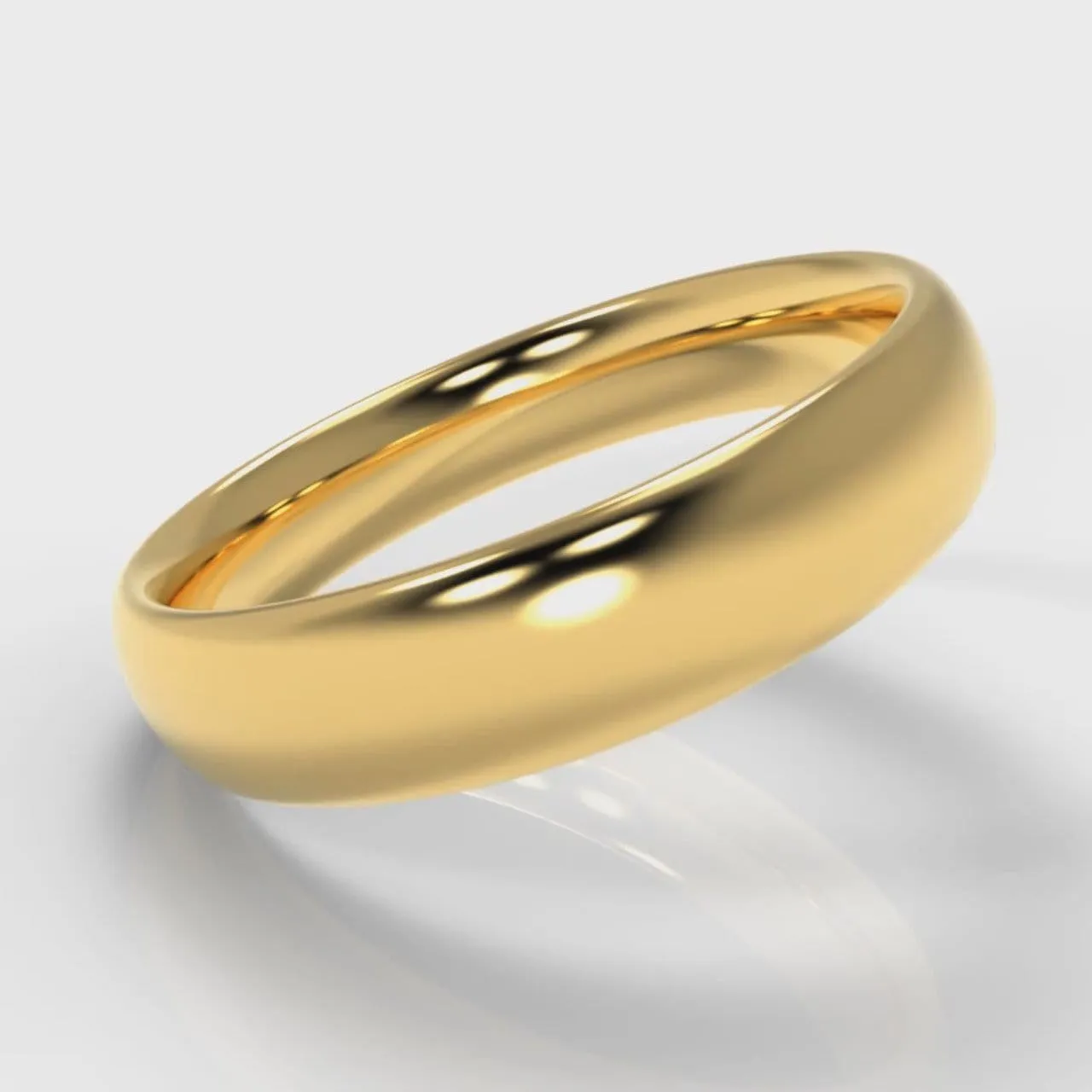 5mm Court Shaped Comfort Fit Wedding Ring - Yellow Gold