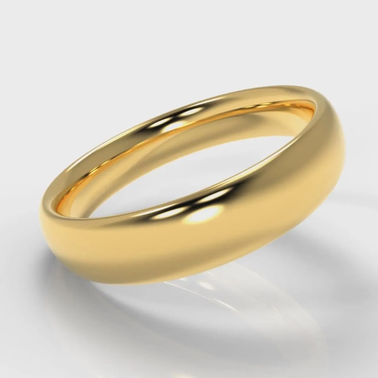 5mm Court Shaped Comfort Fit Wedding Ring - Yellow Gold