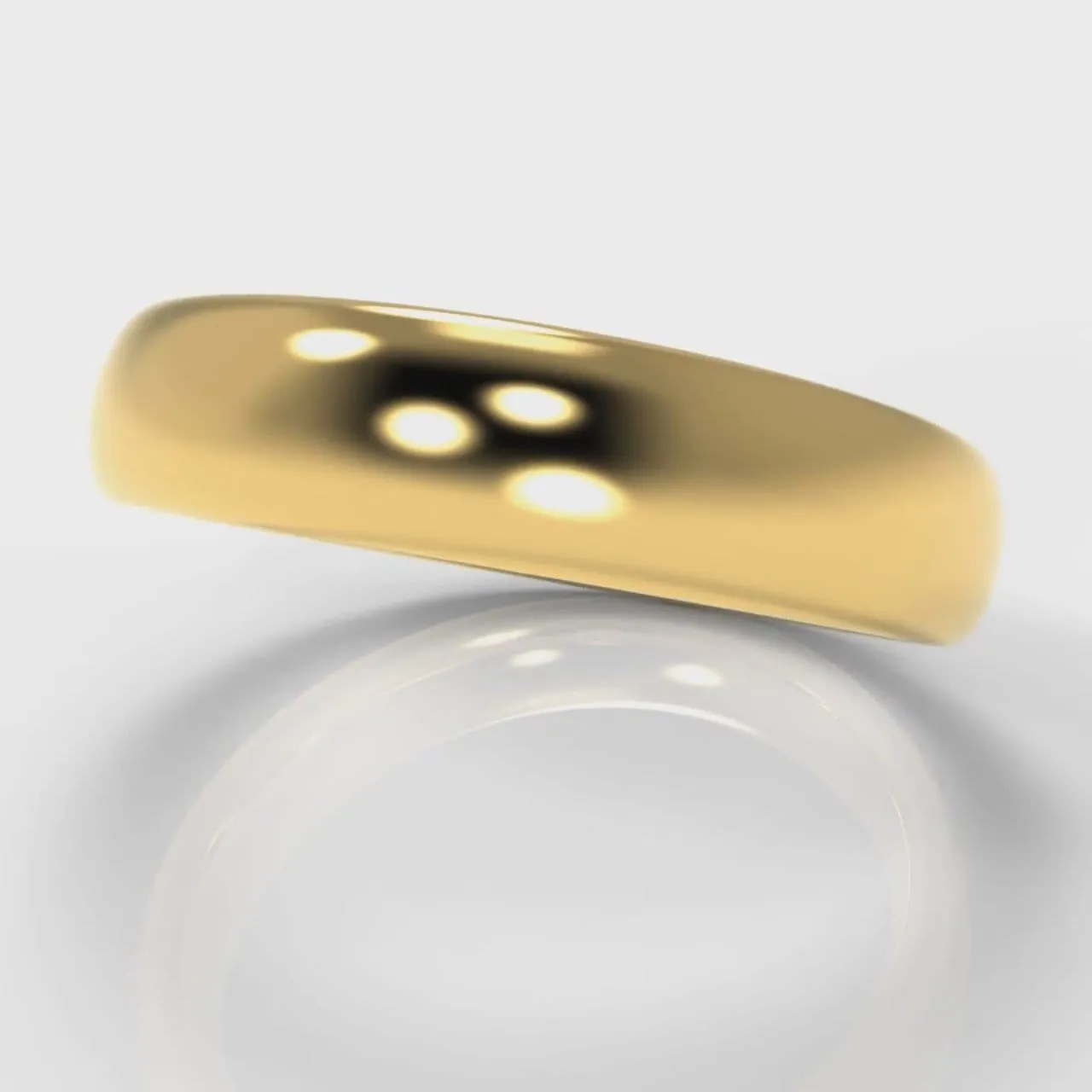 5mm Court Shaped Comfort Fit Wedding Ring - Yellow Gold