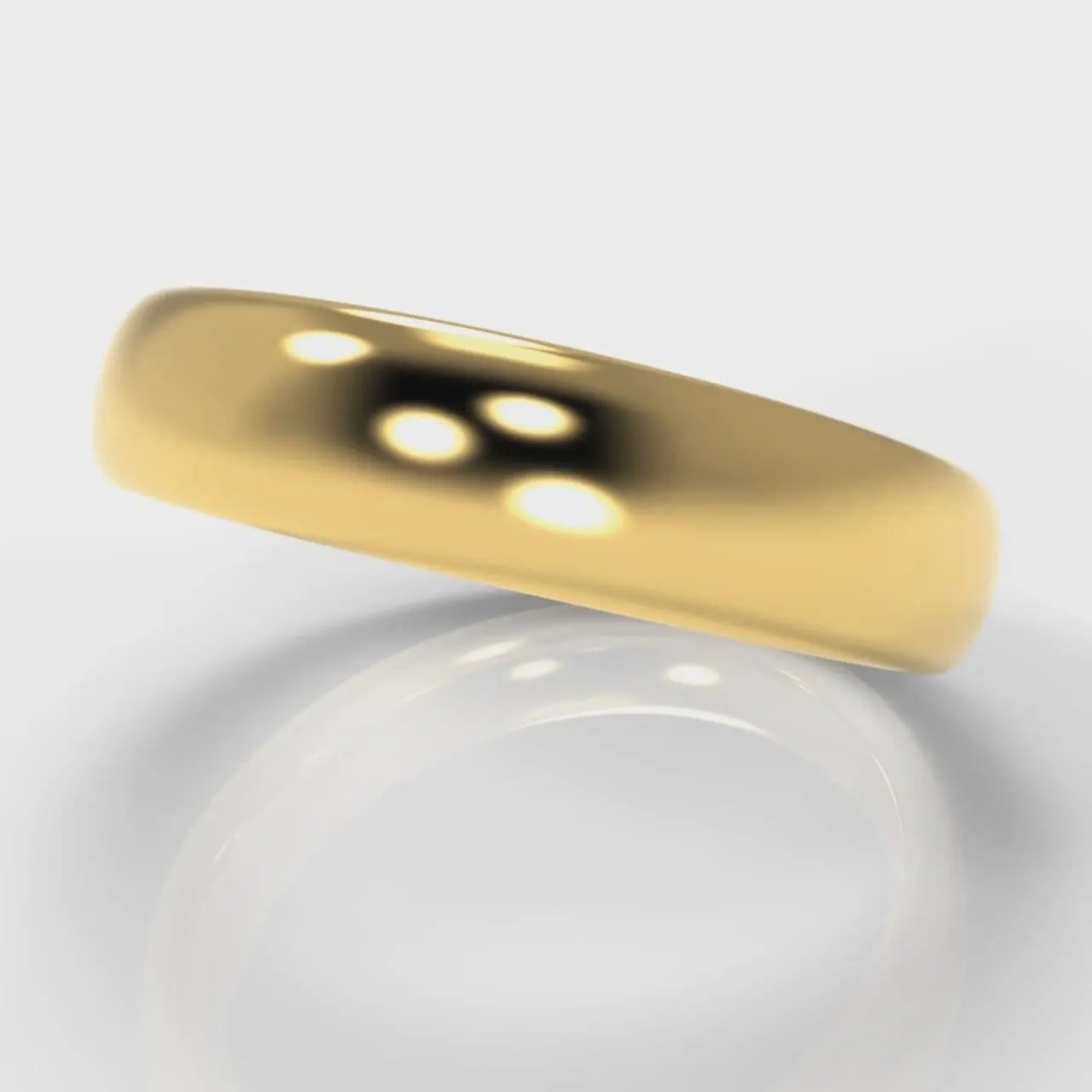 5mm Court Shaped Comfort Fit Wedding Ring - Yellow Gold