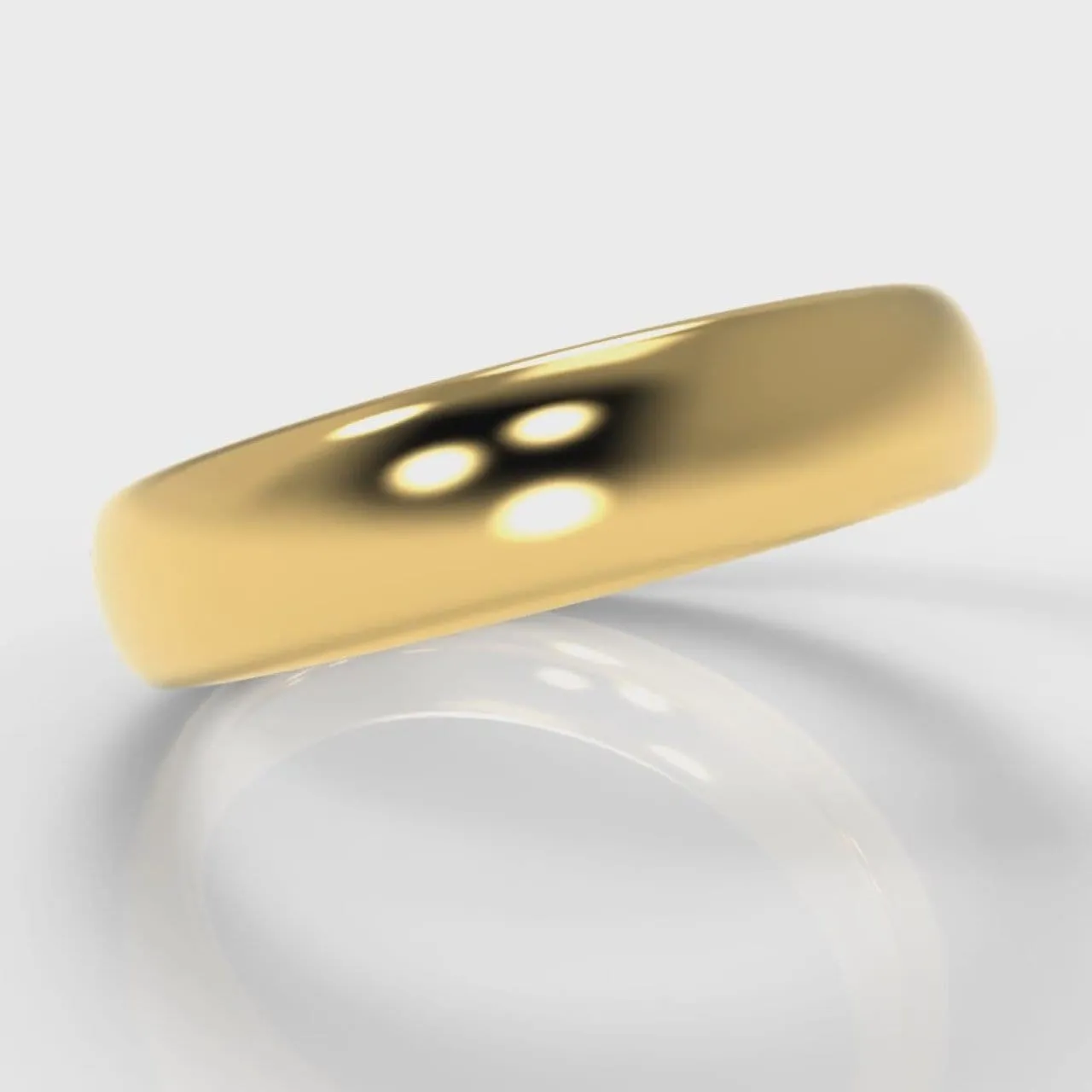 5mm Court Shaped Comfort Fit Wedding Ring - Yellow Gold