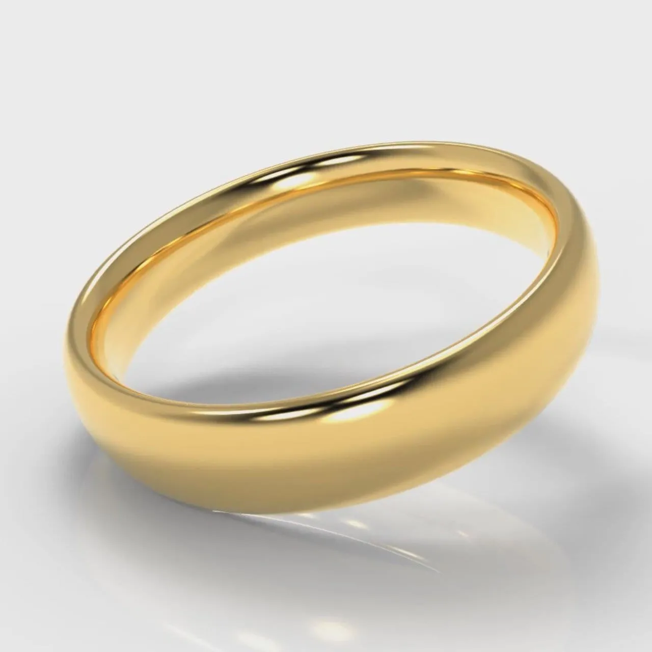 5mm Court Shaped Comfort Fit Wedding Ring - Yellow Gold