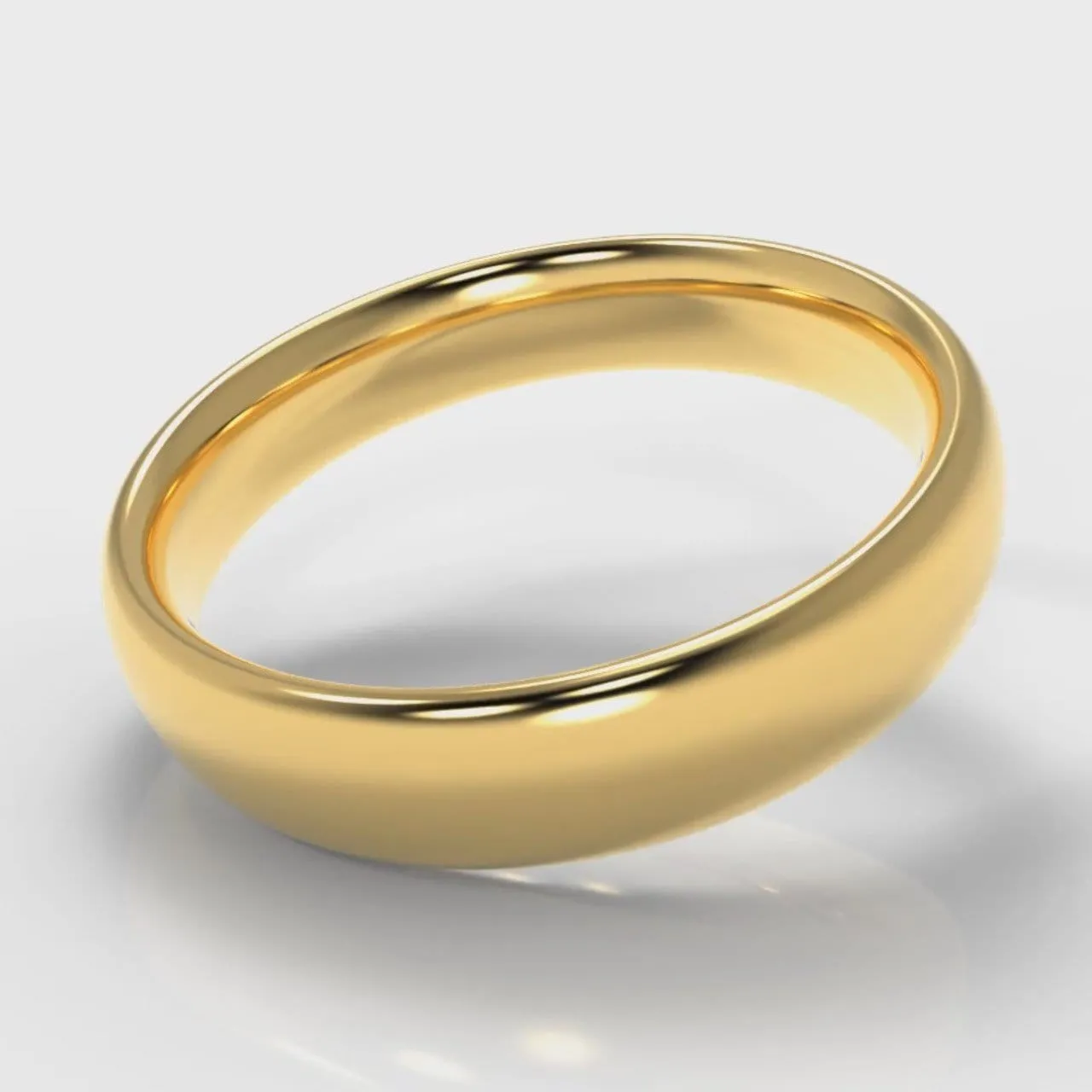 5mm Court Shaped Comfort Fit Wedding Ring - Yellow Gold