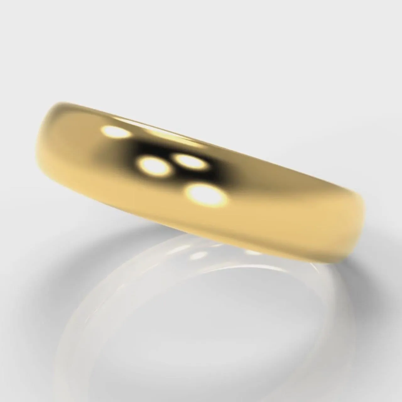 5mm Court Shaped Comfort Fit Wedding Ring - Yellow Gold