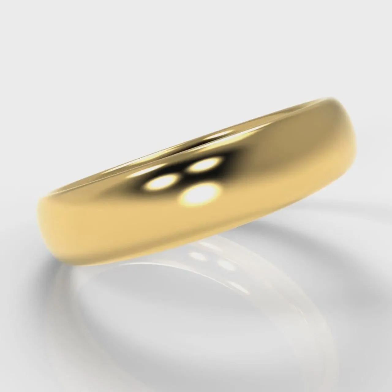 5mm Court Shaped Comfort Fit Wedding Ring - Yellow Gold