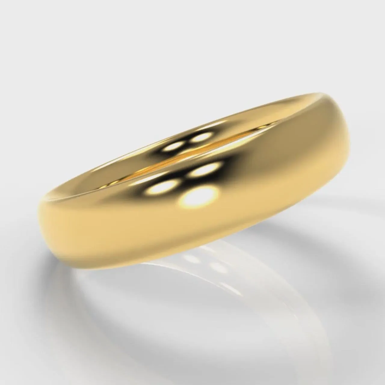 5mm Court Shaped Comfort Fit Wedding Ring - Yellow Gold