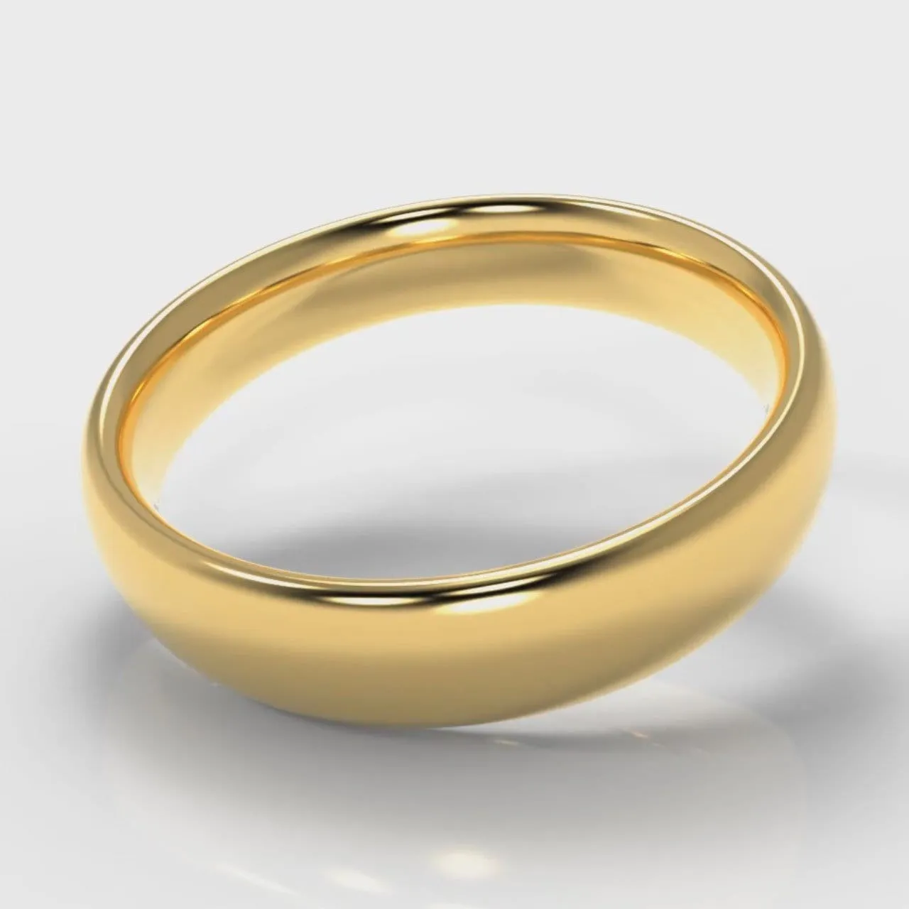 5mm Court Shaped Comfort Fit Wedding Ring - Yellow Gold