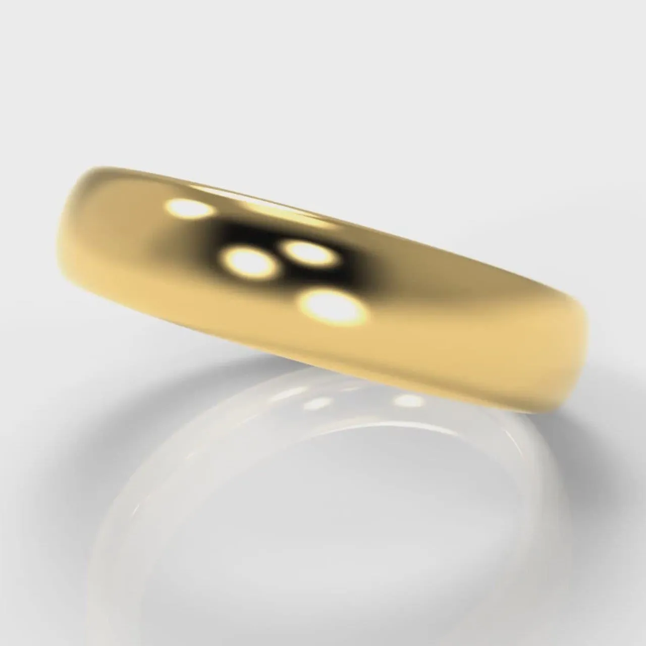 5mm Court Shaped Comfort Fit Wedding Ring - Yellow Gold