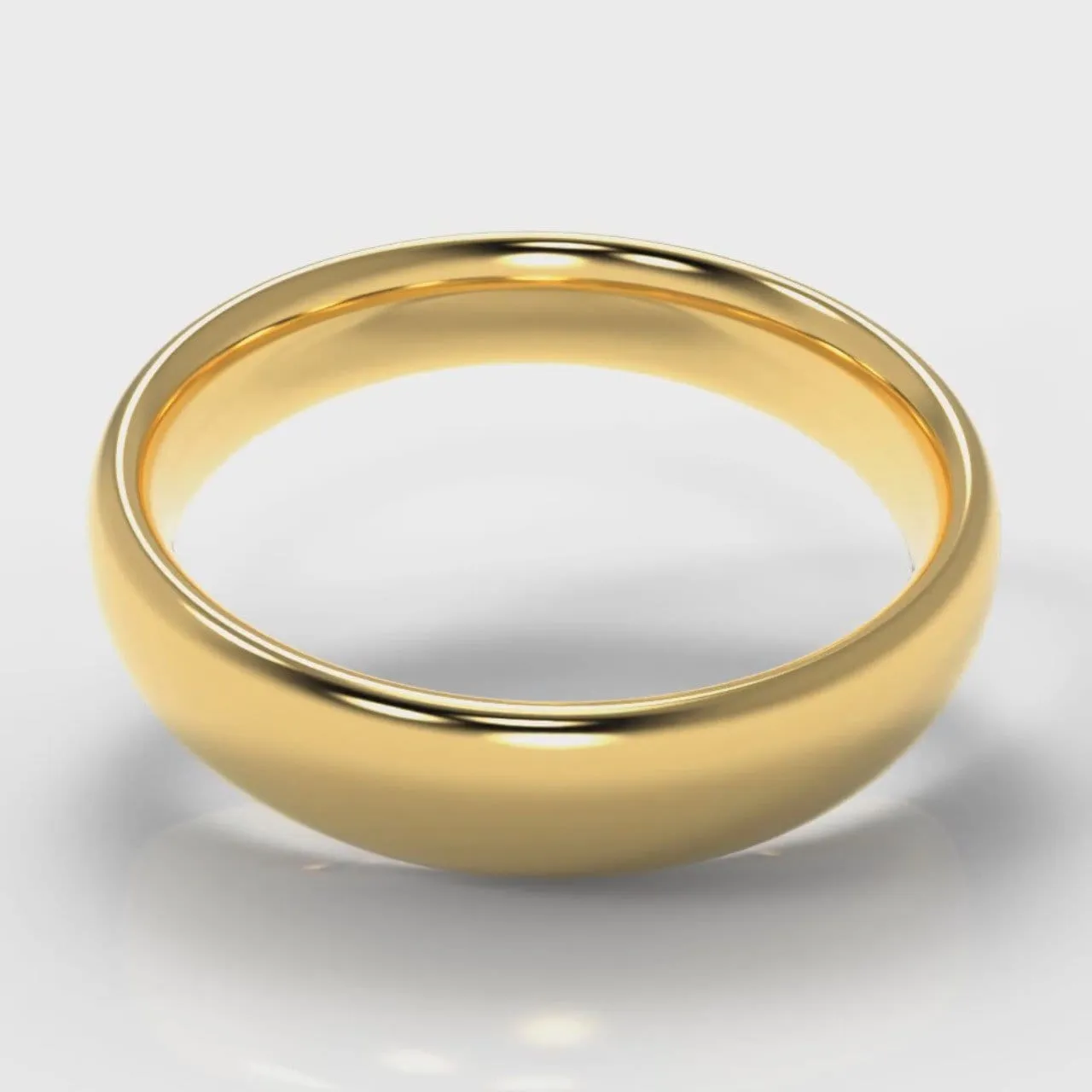 5mm Court Shaped Comfort Fit Wedding Ring - Yellow Gold