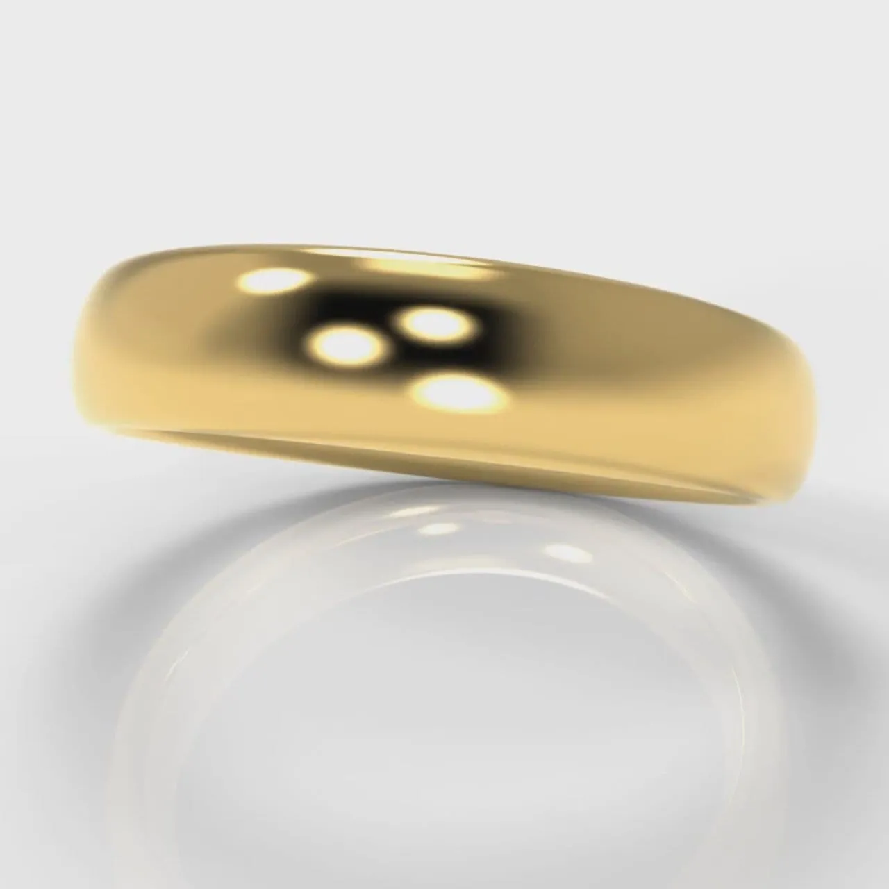 5mm Court Shaped Comfort Fit Wedding Ring - Yellow Gold