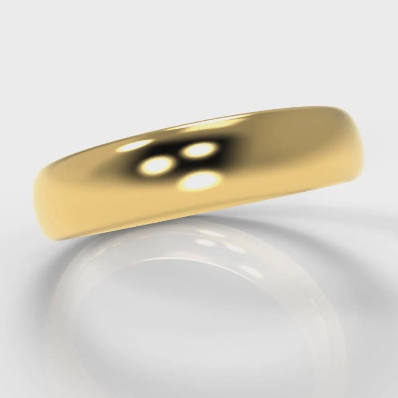 5mm Court Shaped Comfort Fit Wedding Ring - Yellow Gold