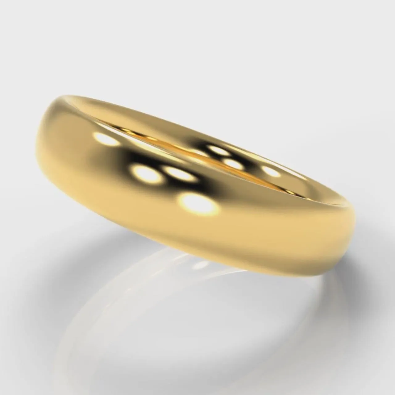 5mm Court Shaped Comfort Fit Wedding Ring - Yellow Gold
