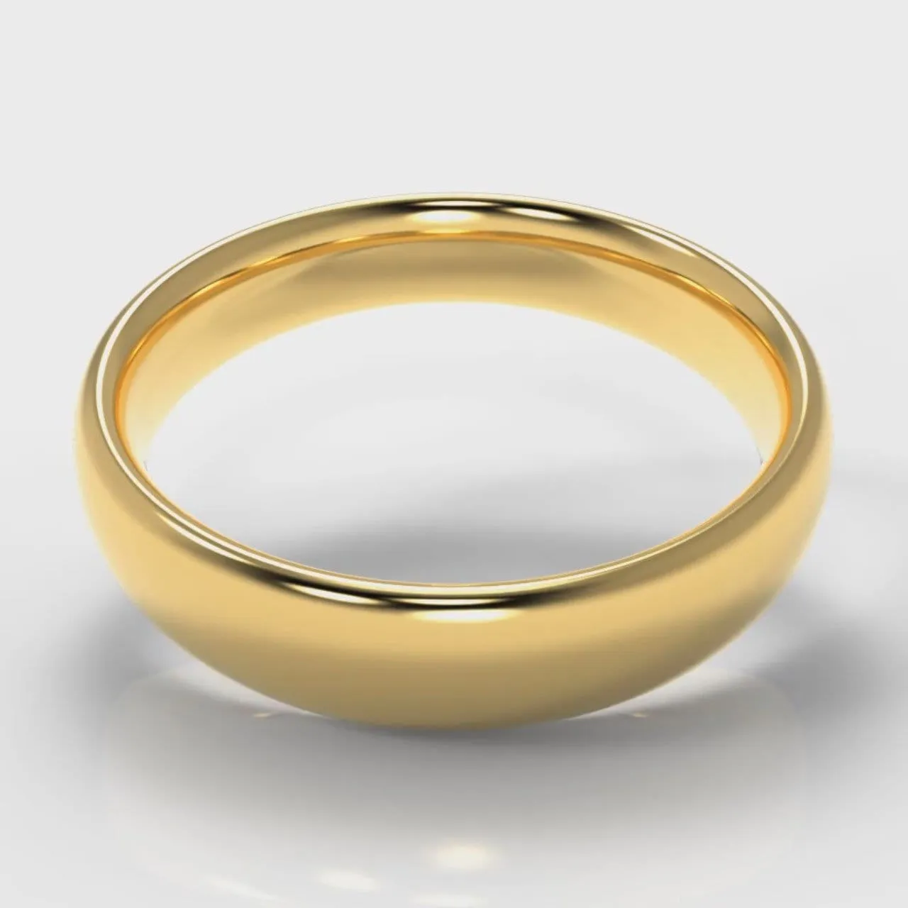 5mm Court Shaped Comfort Fit Wedding Ring - Yellow Gold