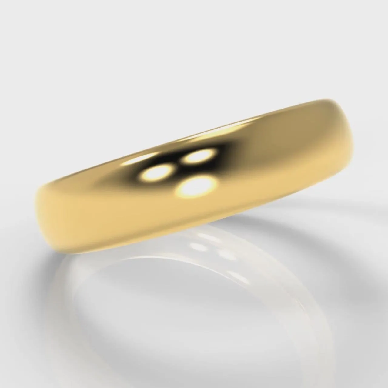 5mm Court Shaped Comfort Fit Wedding Ring - Yellow Gold