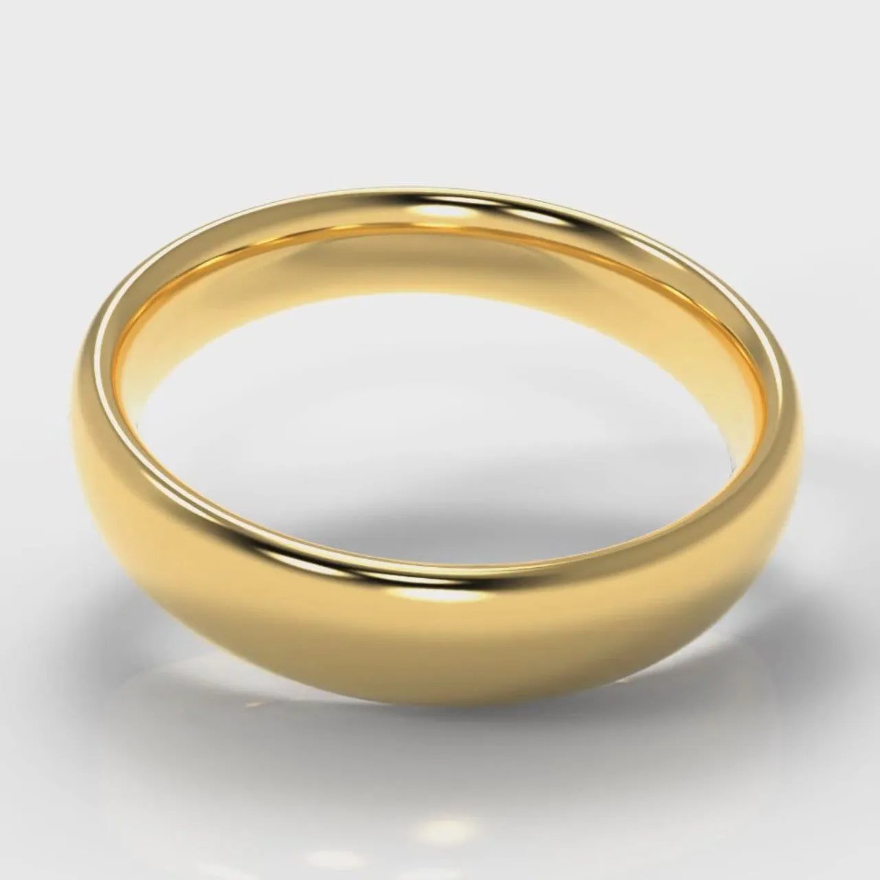 5mm Court Shaped Comfort Fit Wedding Ring - Yellow Gold