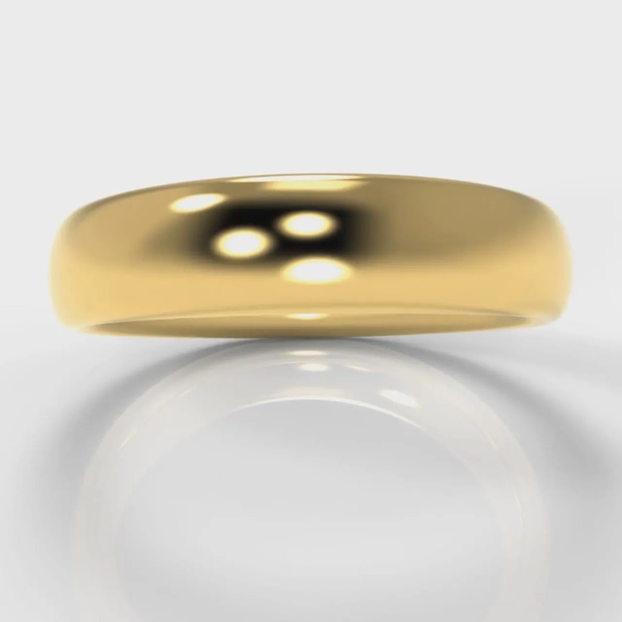 5mm Court Shaped Comfort Fit Wedding Ring - Yellow Gold