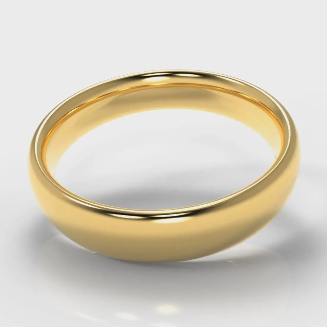 5mm Court Shaped Comfort Fit Wedding Ring - Yellow Gold