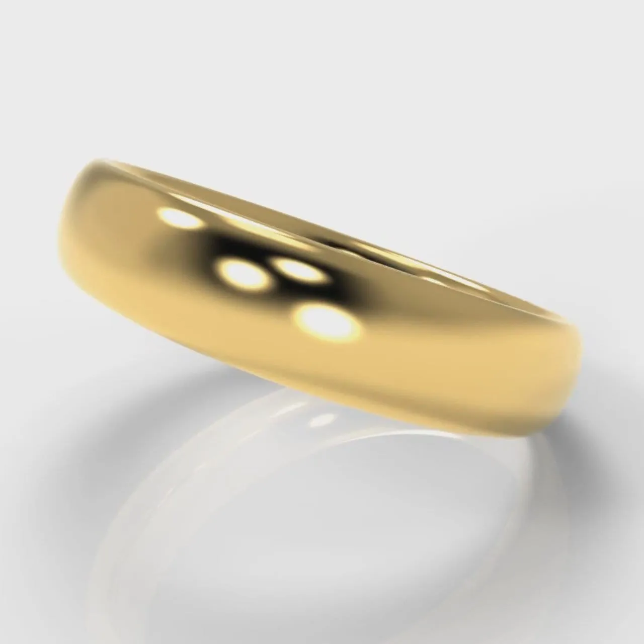 5mm Court Shaped Comfort Fit Wedding Ring - Yellow Gold
