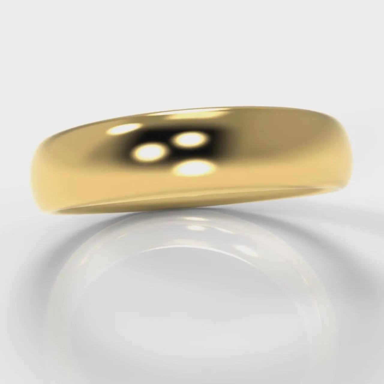 5mm Court Shaped Comfort Fit Wedding Ring - Yellow Gold