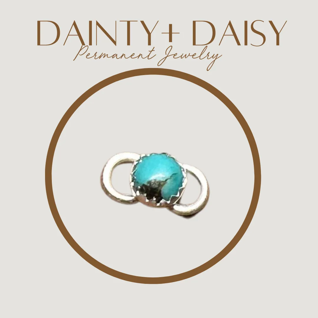 5MM STERLING SILVER KINGMAN TURQUOISE CONNECTOR CHARM